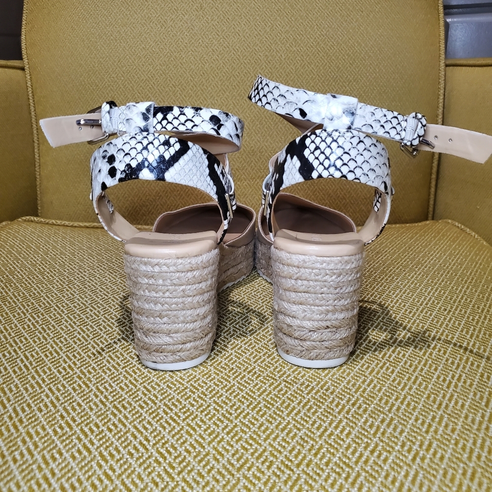 Nine West Beige and Black Espadrille Wedges - Picture 5 of 6